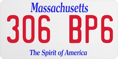 MA license plate 306BP6