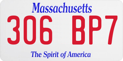 MA license plate 306BP7
