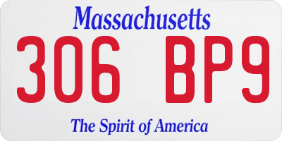 MA license plate 306BP9