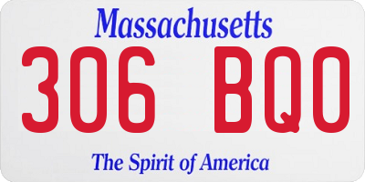 MA license plate 306BQ0