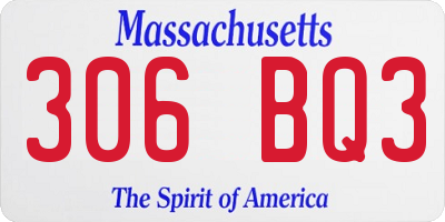 MA license plate 306BQ3
