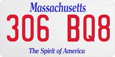 MA license plate 306BQ8