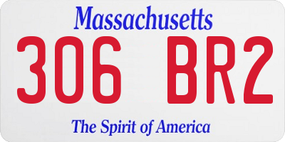 MA license plate 306BR2