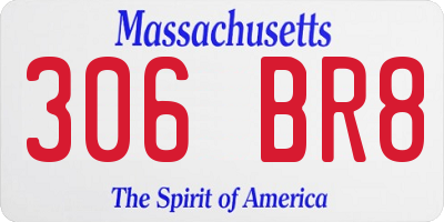 MA license plate 306BR8