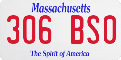 MA license plate 306BS0
