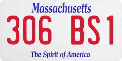 MA license plate 306BS1