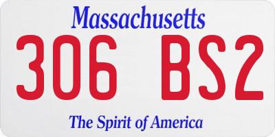 MA license plate 306BS2