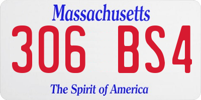 MA license plate 306BS4