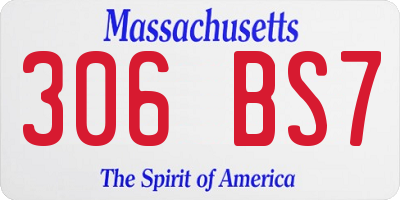 MA license plate 306BS7