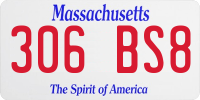 MA license plate 306BS8