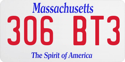 MA license plate 306BT3