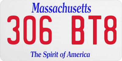 MA license plate 306BT8