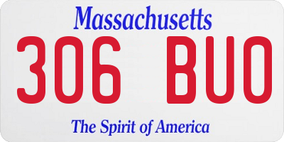 MA license plate 306BU0