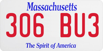 MA license plate 306BU3