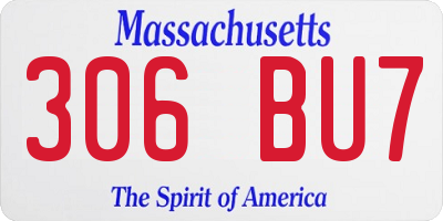 MA license plate 306BU7