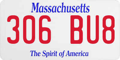 MA license plate 306BU8