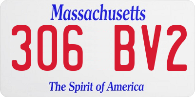 MA license plate 306BV2