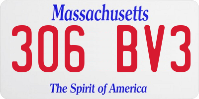 MA license plate 306BV3