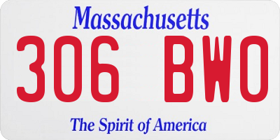 MA license plate 306BW0