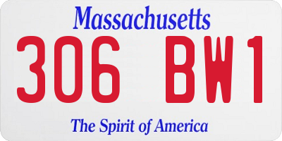 MA license plate 306BW1