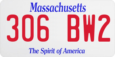 MA license plate 306BW2