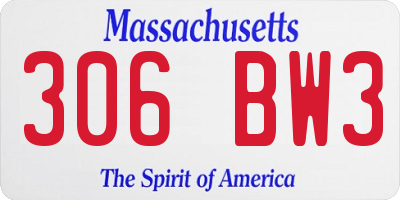MA license plate 306BW3