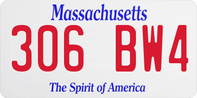 MA license plate 306BW4