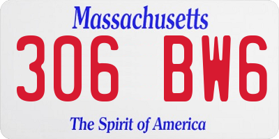 MA license plate 306BW6