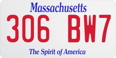 MA license plate 306BW7