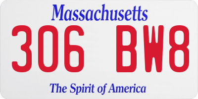 MA license plate 306BW8