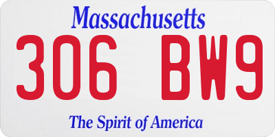 MA license plate 306BW9