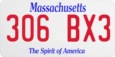 MA license plate 306BX3