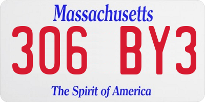 MA license plate 306BY3