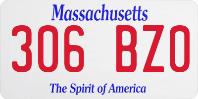 MA license plate 306BZ0