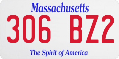 MA license plate 306BZ2