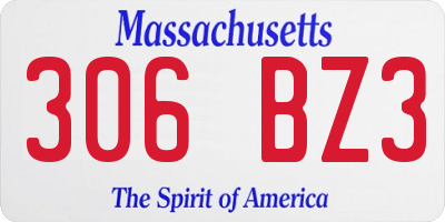 MA license plate 306BZ3