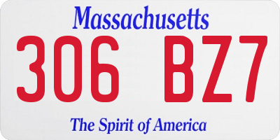 MA license plate 306BZ7