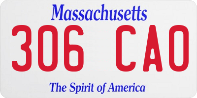 MA license plate 306CA0