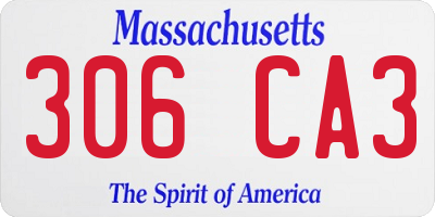 MA license plate 306CA3