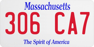 MA license plate 306CA7