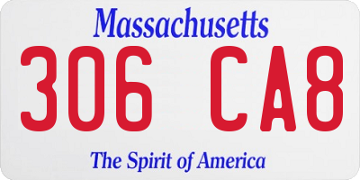 MA license plate 306CA8