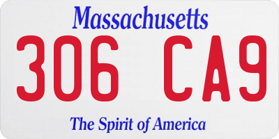 MA license plate 306CA9