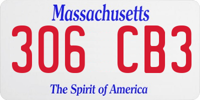 MA license plate 306CB3