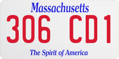 MA license plate 306CD1