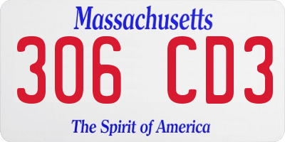 MA license plate 306CD3