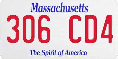 MA license plate 306CD4
