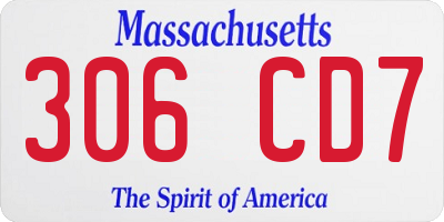 MA license plate 306CD7