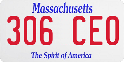 MA license plate 306CE0