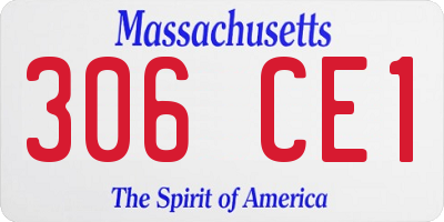 MA license plate 306CE1