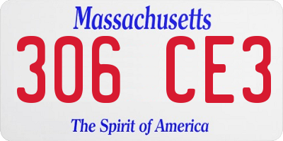 MA license plate 306CE3